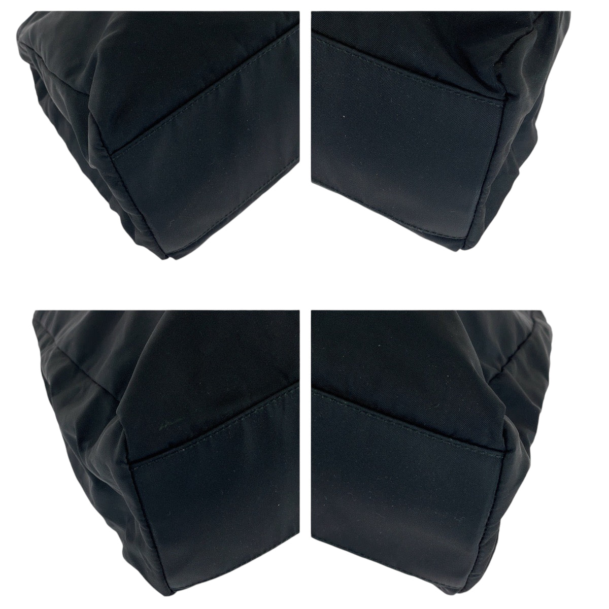 PRADA Prada Tessuto Triangle Logo Plate Black Silver Hardware Nylon Tote Bag Shoulder Bag Women's