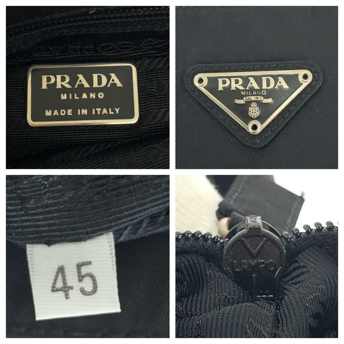 PRADA Prada Tessuto Triangle Logo Plate Black Silver Hardware Nylon Tote Bag Shoulder Bag Women's