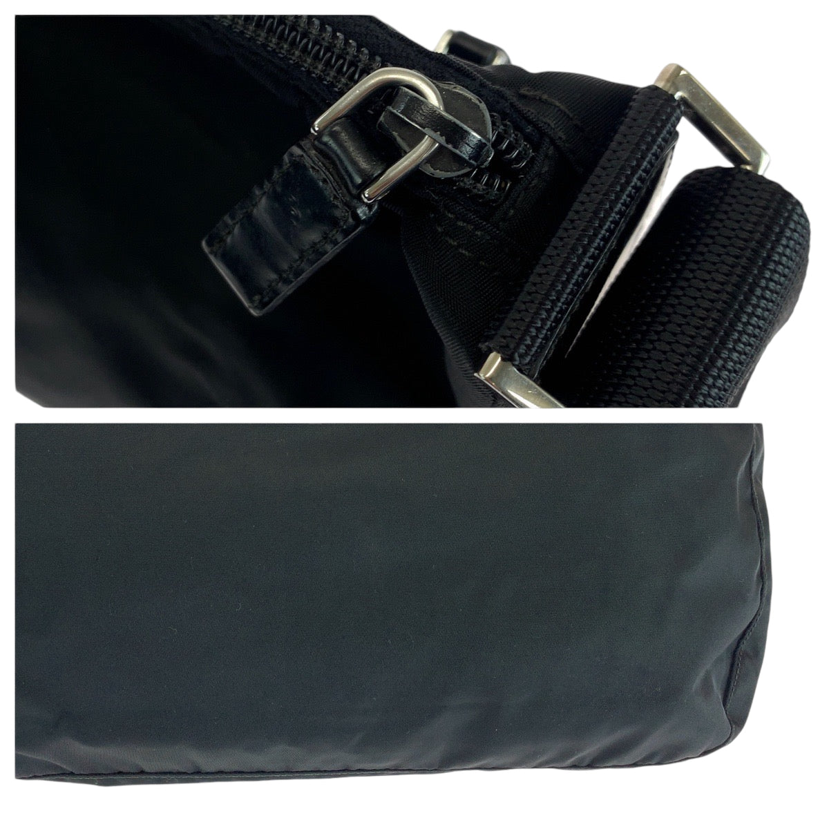 13557
PRADA プラダ テスート 三角ロゴプレート 男女兼用 ブラック 黒 シルバー金具 ナイロン BT0421 ショルダーバッグ メッセンジャーバッグ  メンズ
