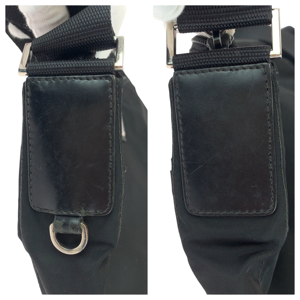 13557
PRADA プラダ テスート 三角ロゴプレート 男女兼用 ブラック 黒 シルバー金具 ナイロン BT0421 ショルダーバッグ メッセンジャーバッグ  メンズ