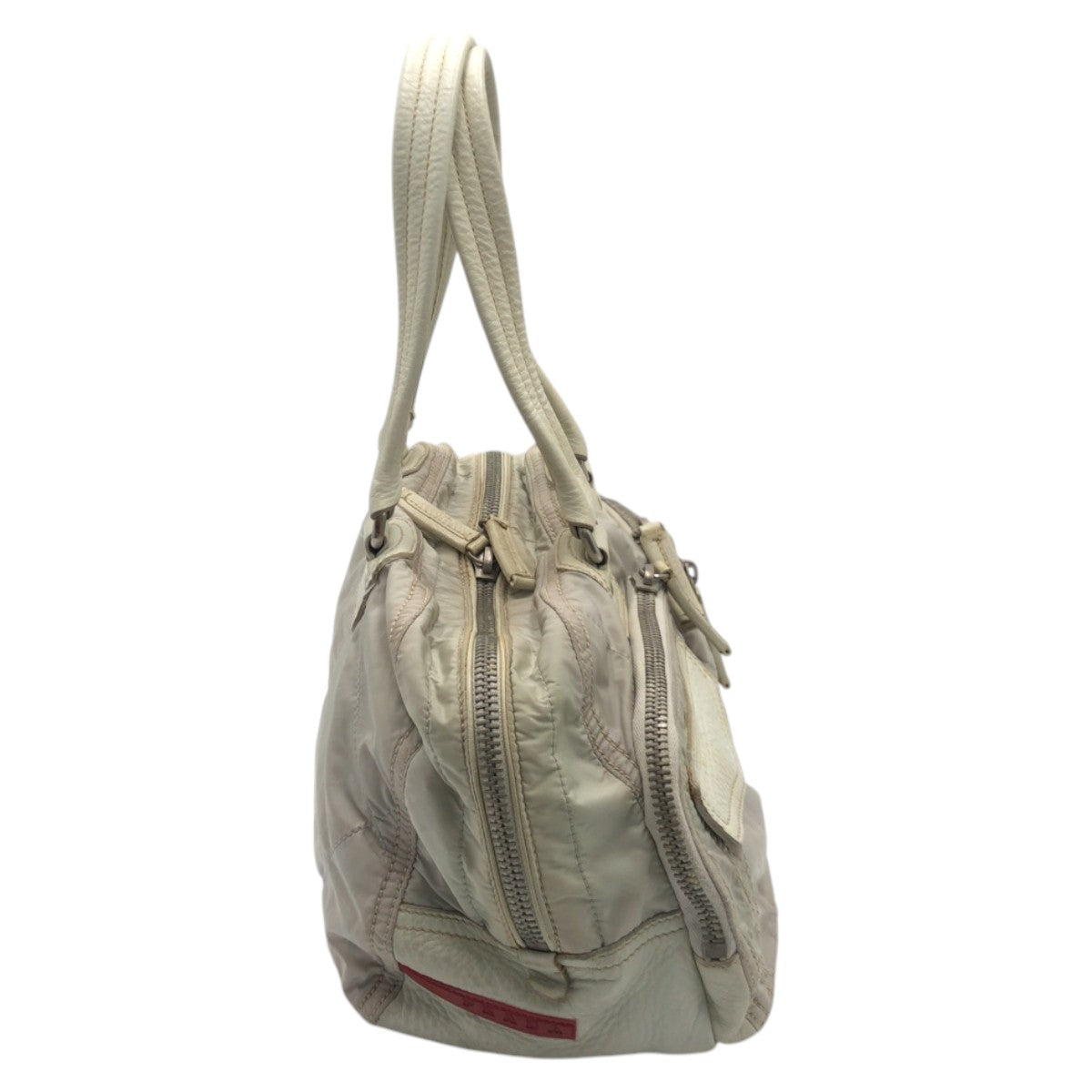 PRADA Prada Sport White Silver Hardware Nylon Handbag Shoulder Bag Women's
