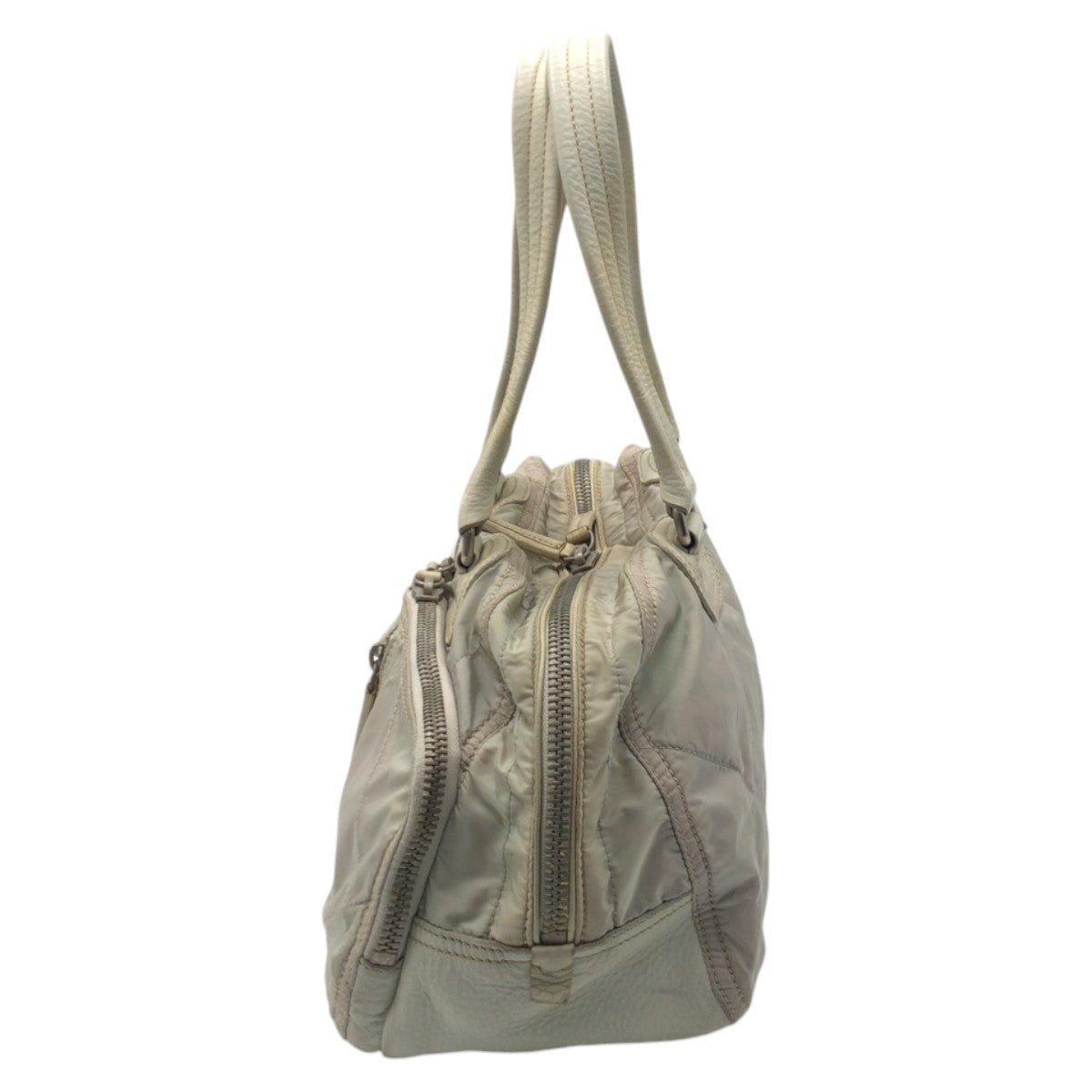 PRADA Prada Sport White Silver Hardware Nylon Handbag Shoulder Bag Women's
