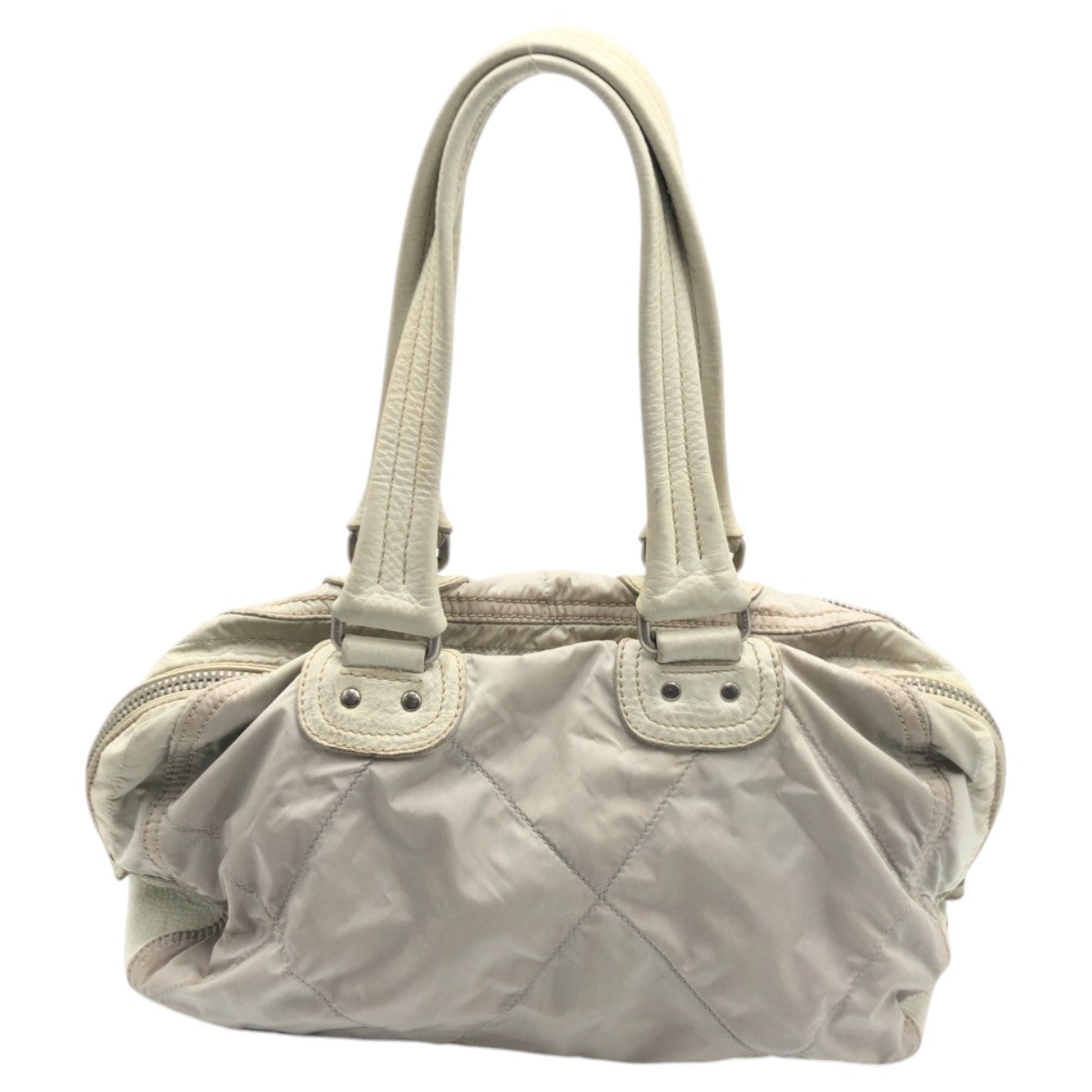 PRADA Prada Sport White Silver Hardware Nylon Handbag Shoulder Bag Women's