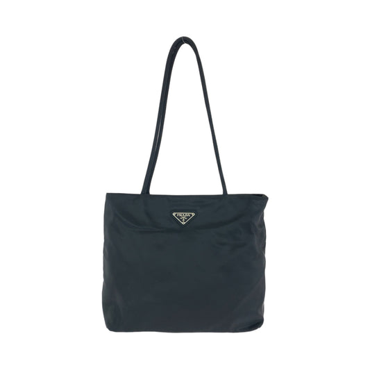 13560
PRADA プラダ テスート 三角ロゴプレート ブラック 黒 シルバー金具 ナイロン トートバッグ ショルダーバッグ  レディース