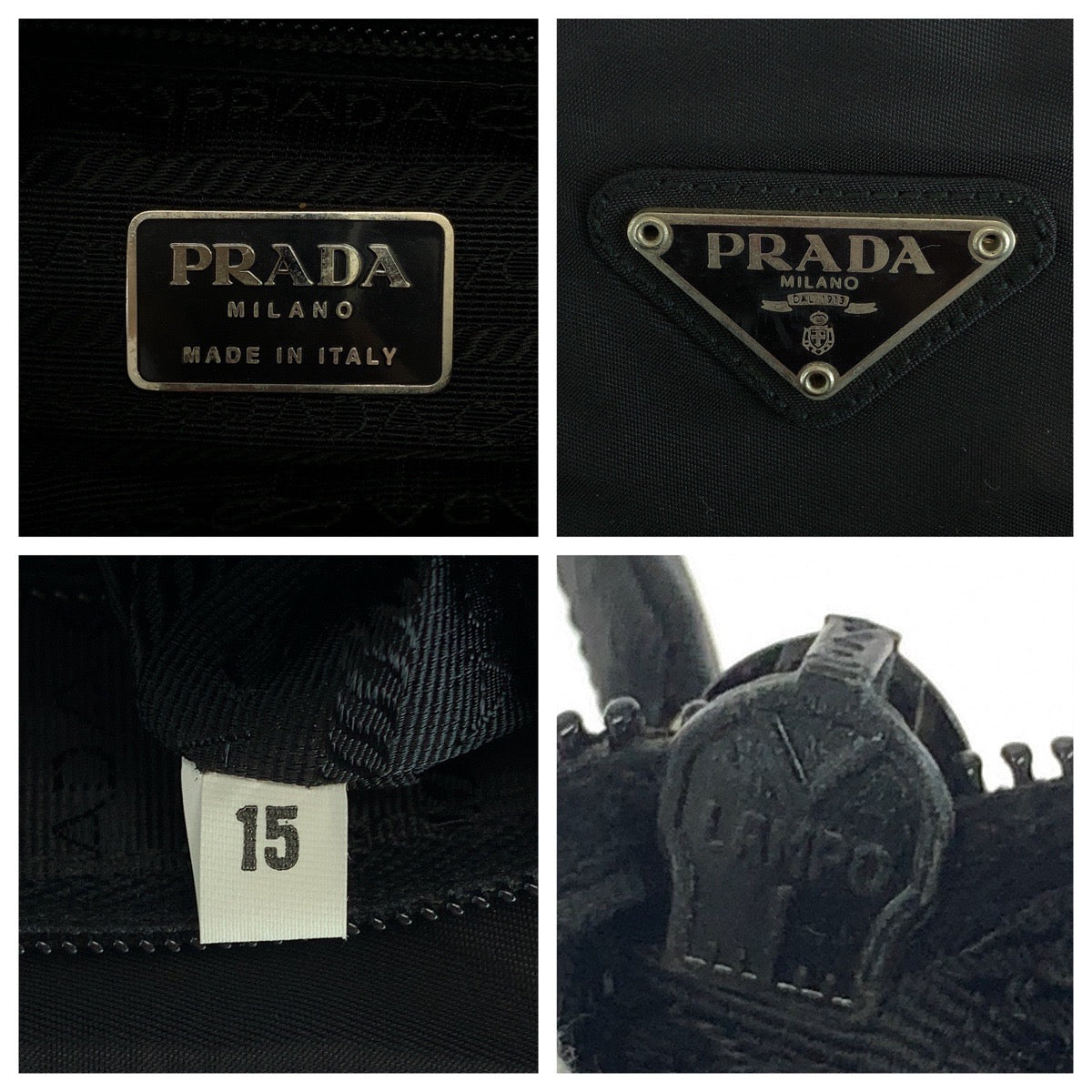13560
PRADA プラダ テスート 三角ロゴプレート ブラック 黒 シルバー金具 ナイロン トートバッグ ショルダーバッグ  レディース