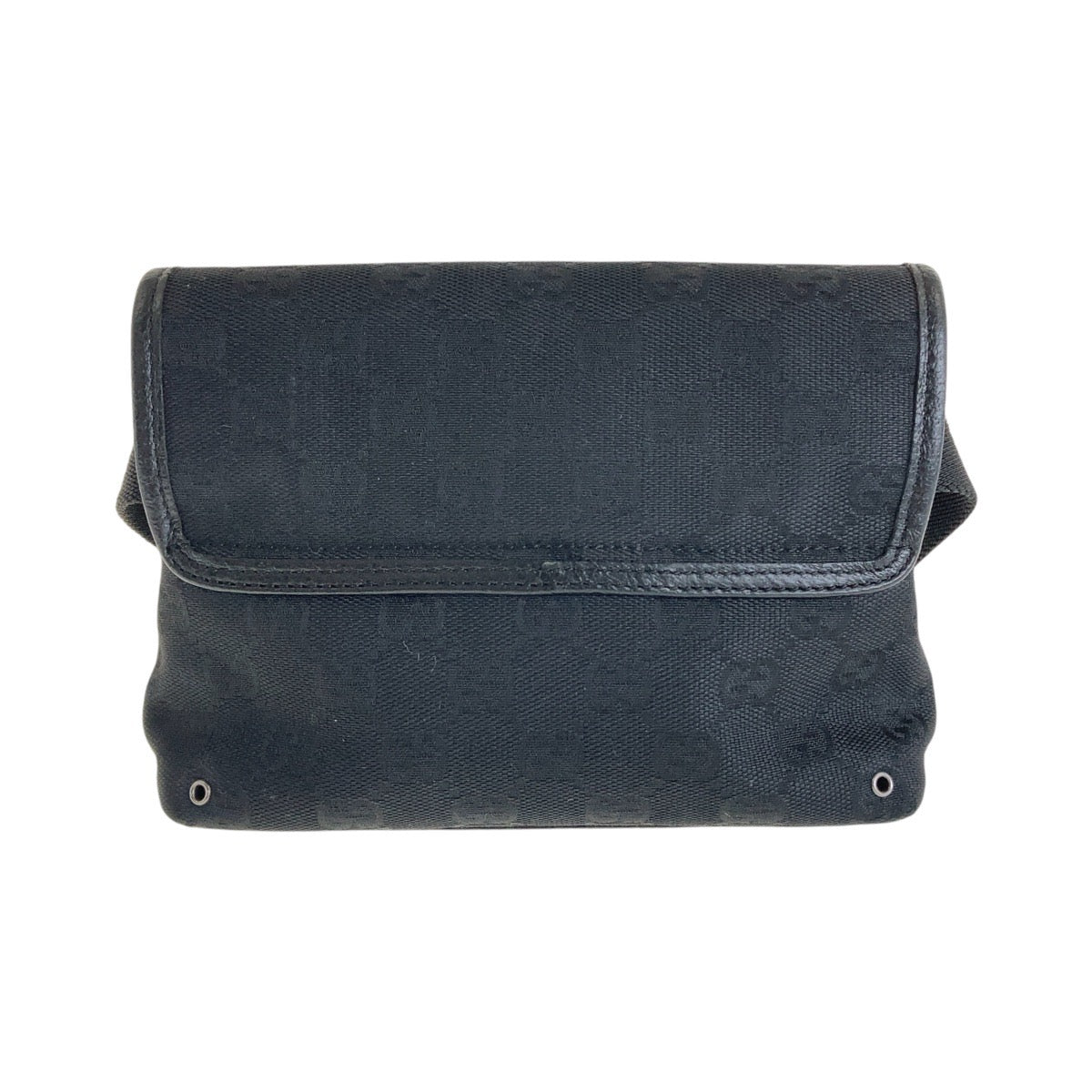 13561
GUCCI グッチ ブラック 黒 シルバー金具 GGキャンバス ボディバッグ バムバッグ ウエストポーチ  レディース