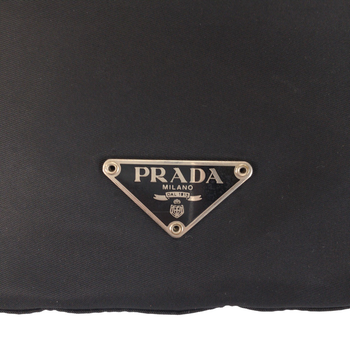 13562
 PRADA Tessuto Triangle Logo Plate Black Silver Hardware Nylon Crossbody Shoulder Bag Messenger Bag Women's