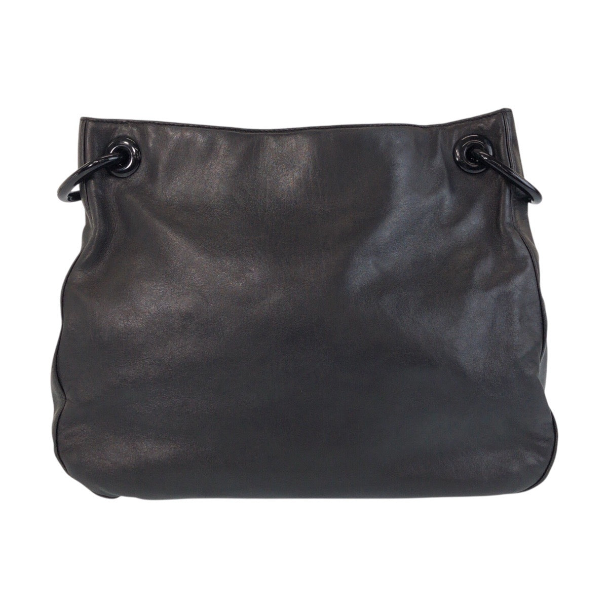 13563
PRADA プラダ ヴィンテージ ブラック 黒 レザー / プラスチック ショルダーバッグ  レディース