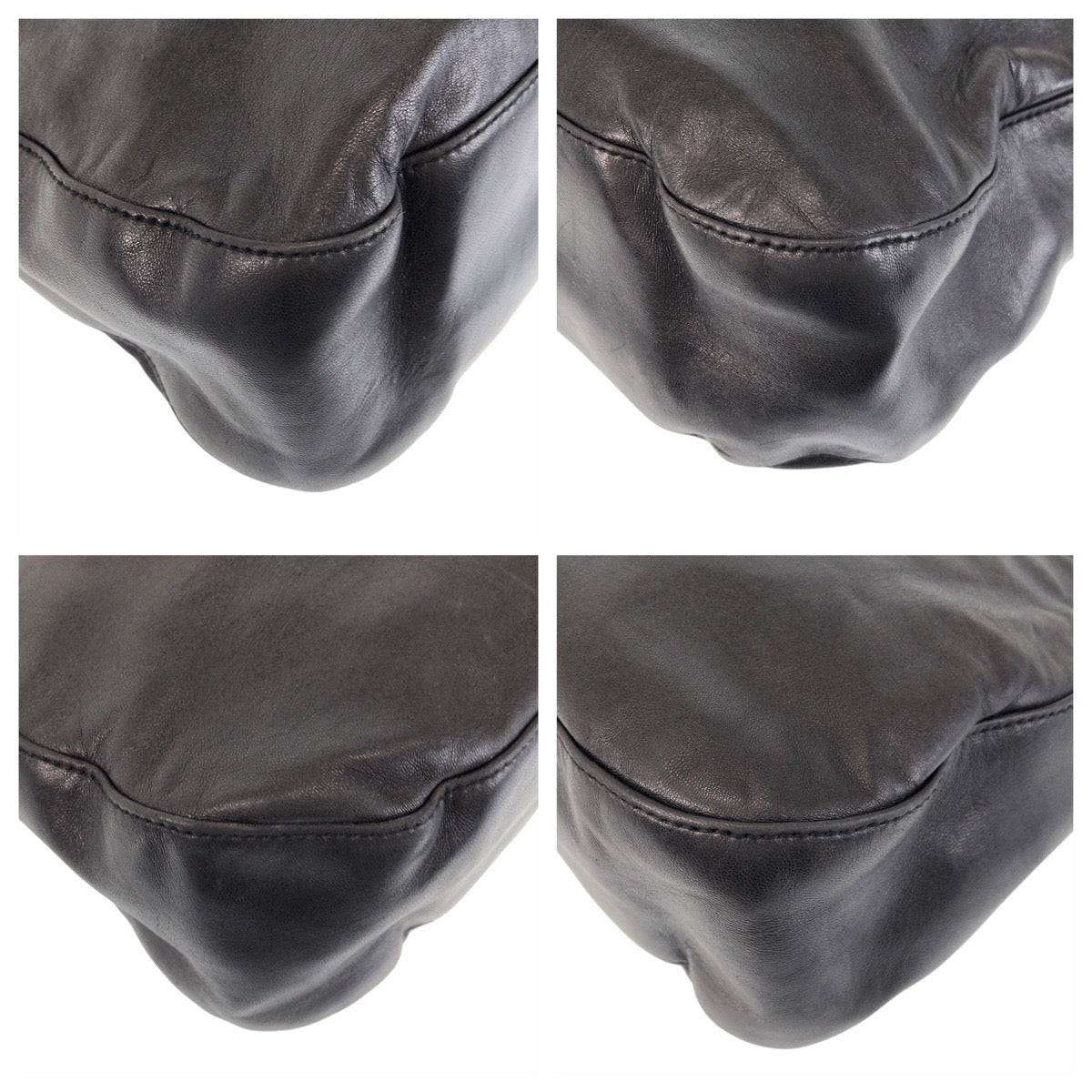 13563
PRADA プラダ ヴィンテージ ブラック 黒 レザー / プラスチック ショルダーバッグ  レディース
