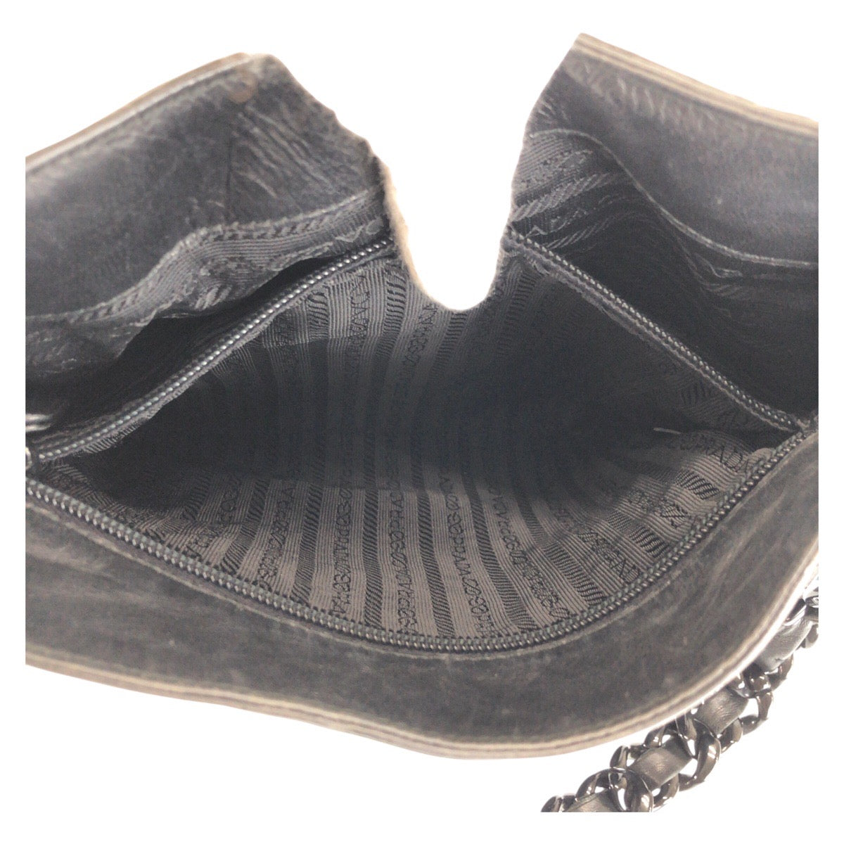 13563
PRADA プラダ ヴィンテージ ブラック 黒 レザー / プラスチック ショルダーバッグ  レディース