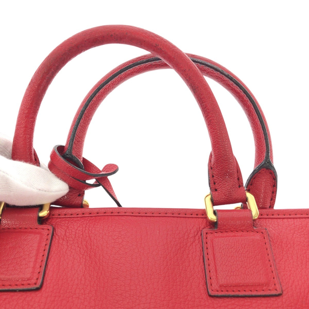 14117
LOEWE ロエベ アマソナ 28 レッド ゴールド金具 レザー トートバッグ ハンドバッグ  レディース
