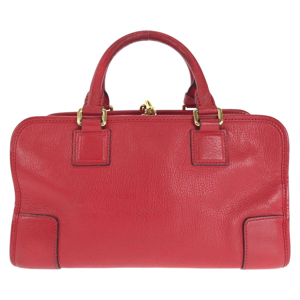 14117
LOEWE ロエベ アマソナ 28 レッド ゴールド金具 レザー トートバッグ ハンドバッグ  レディース