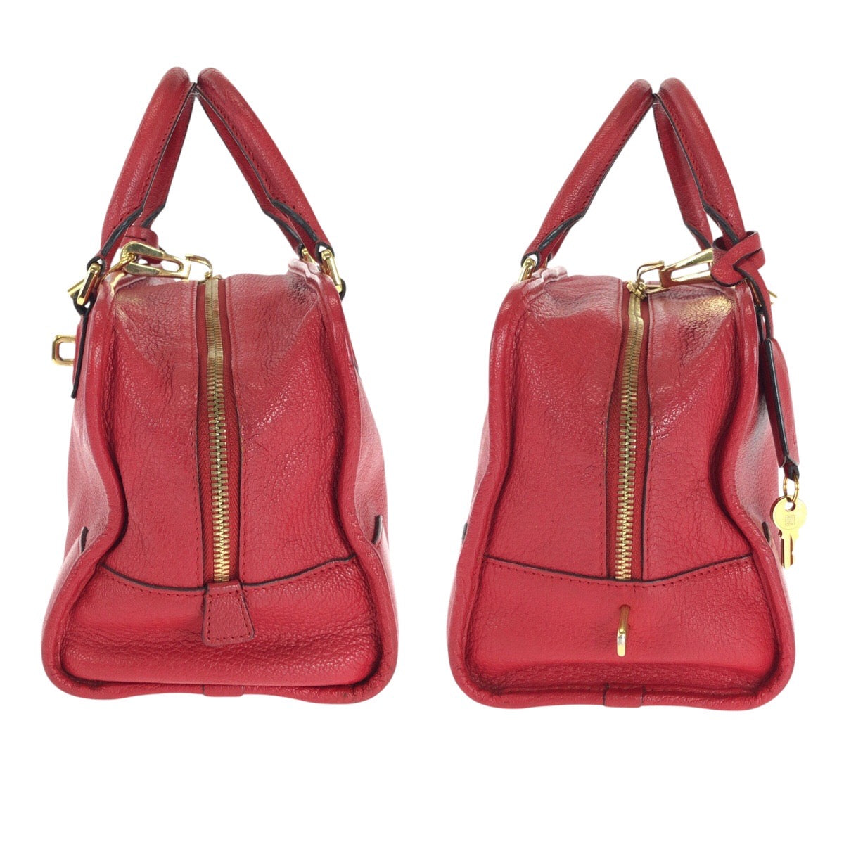 14117
LOEWE ロエベ アマソナ 28 レッド ゴールド金具 レザー トートバッグ ハンドバッグ  レディース