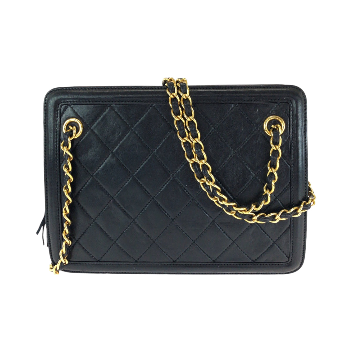 13566
CHANEL シャネル ヴィンテージ マトラッセ フリンジ タッセル ブラック 黒 ゴールド金具 ラムスキン チェーンショルダーバッグ 肩掛け  レディース