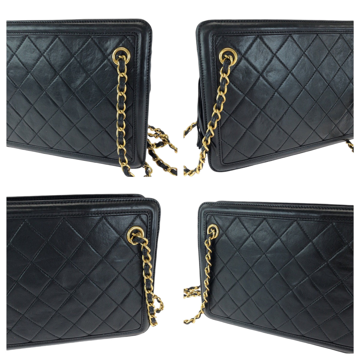 13566
CHANEL シャネル ヴィンテージ マトラッセ フリンジ タッセル ブラック 黒 ゴールド金具 ラムスキン チェーンショルダーバッグ 肩掛け  レディース