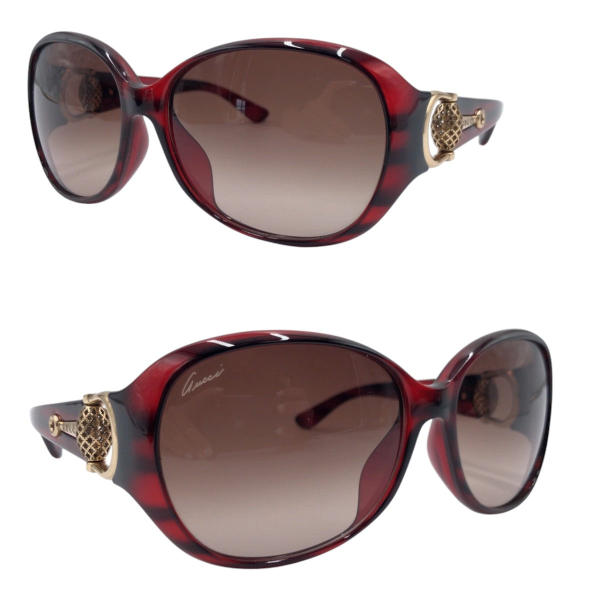 13568
GUCCI グッチ ホースビット ブラウン プラスチック GG 3726/F/S MMVJ6 61□15 110 サングラス バタフライ  レディース