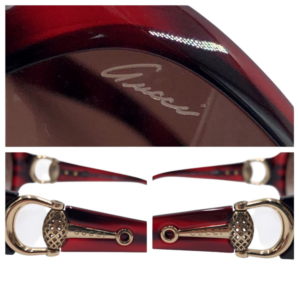 13568
GUCCI グッチ ホースビット ブラウン プラスチック GG 3726/F/S MMVJ6 61□15 110 サングラス バタフライ  レディース