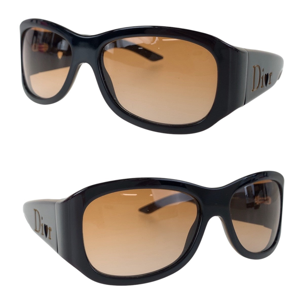 14119
Dior ディオール ハート ブラウン ゴールド金具 プラスチック LOVINGLYDIOR2 KVBCM 57◻︎16 125 サングラス ウェリントン  レディース