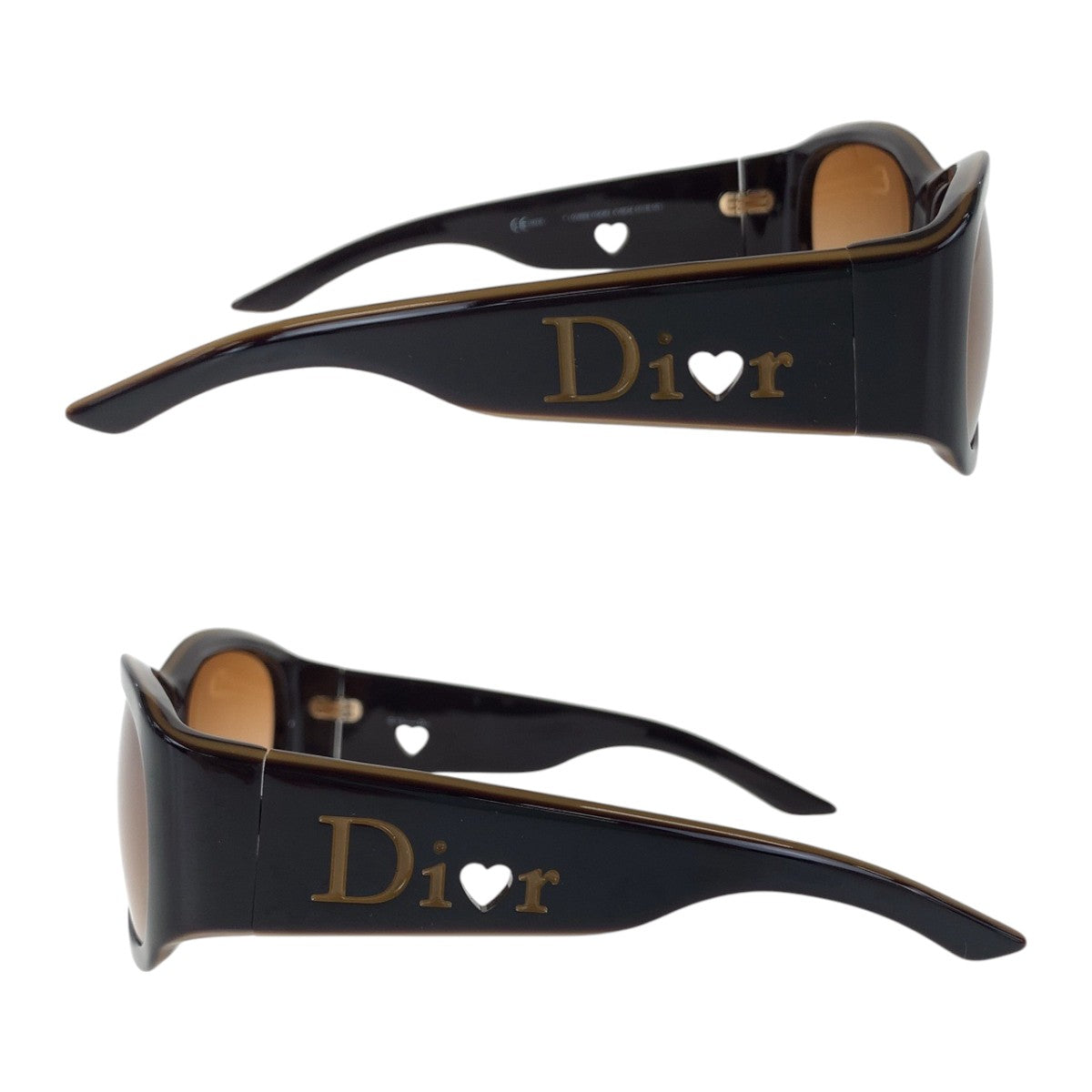 14119
Dior ディオール ハート ブラウン ゴールド金具 プラスチック LOVINGLYDIOR2 KVBCM 57◻︎16 125 サングラス ウェリントン  レディース
