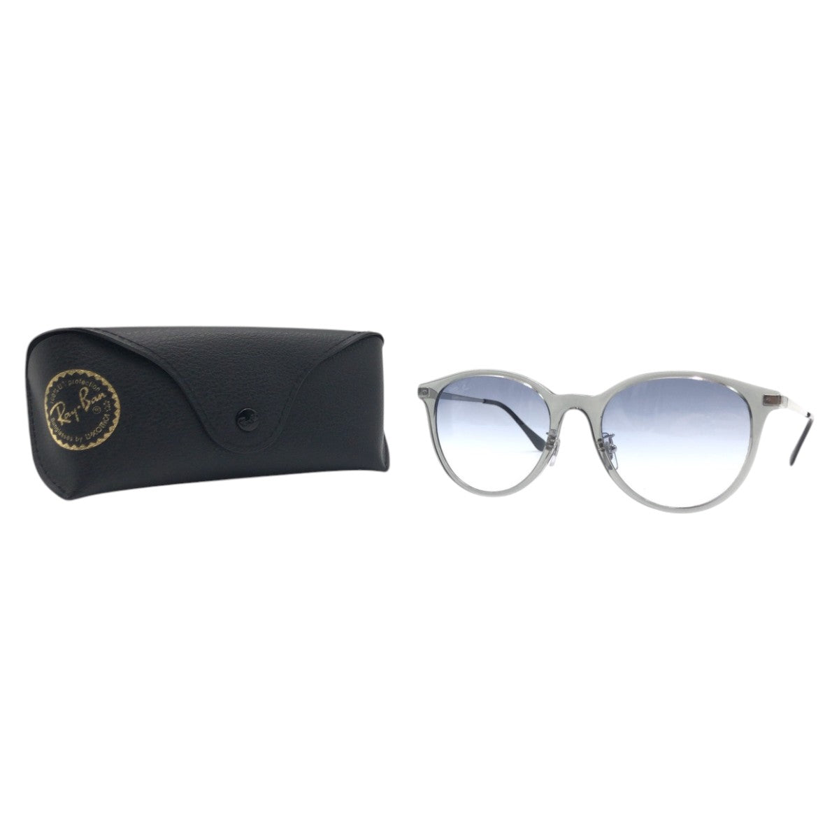 13572
Ray-Ban レイバン アジアエリア限定 トランスペアレント ブルー シルバー クリア プラスチック RB4334D 6611/19 55□19 145 1N 男女兼用 ボストン  レディース