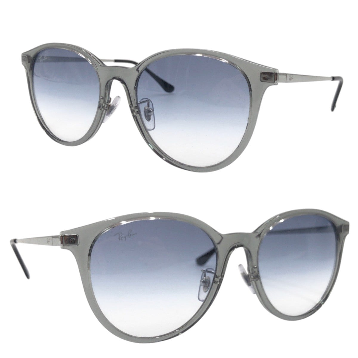 13572
Ray-Ban レイバン アジアエリア限定 トランスペアレント ブルー シルバー クリア プラスチック RB4334D 6611/19 55□19 145 1N 男女兼用 ボストン  レディース