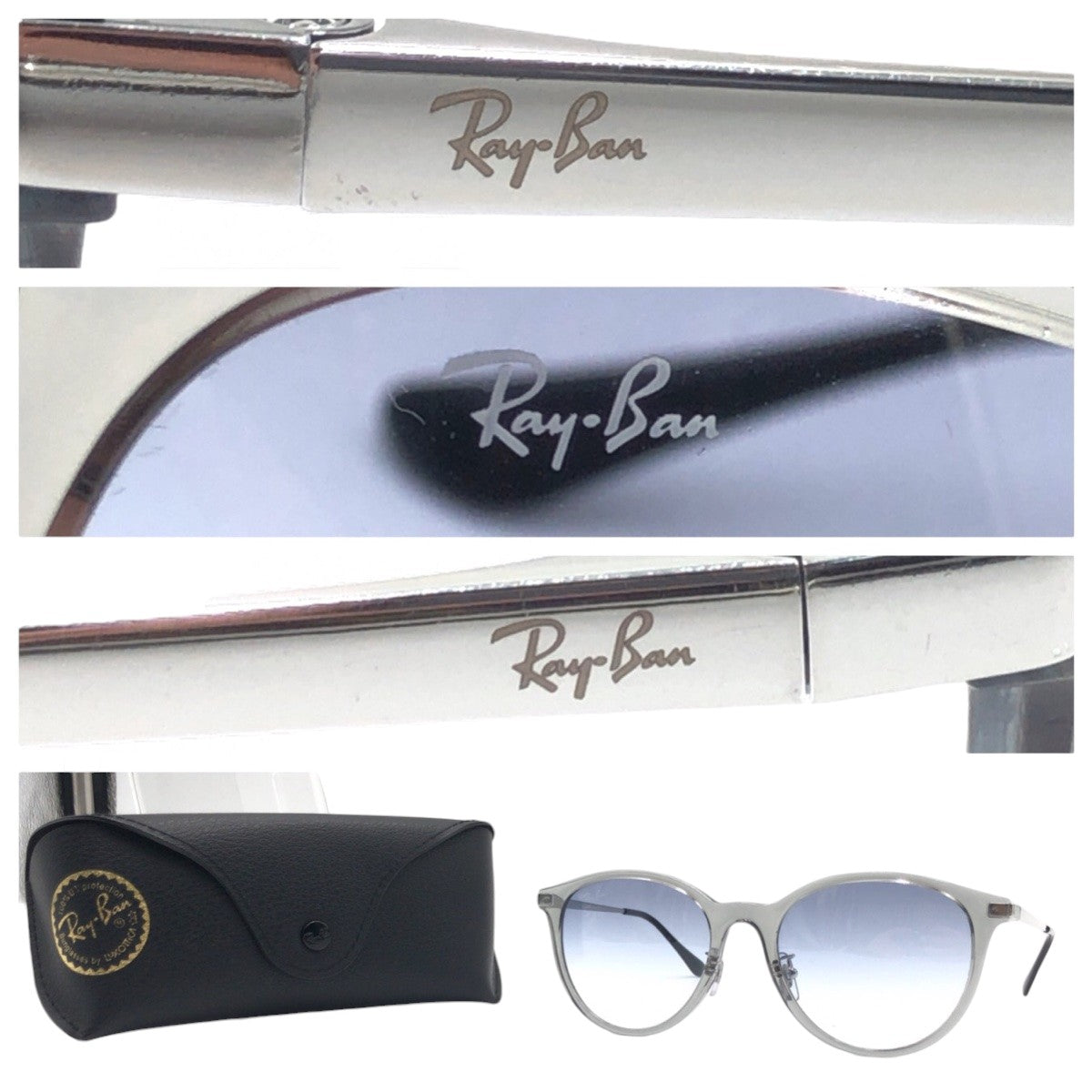 13572
Ray-Ban レイバン アジアエリア限定 トランスペアレント ブルー シルバー クリア プラスチック RB4334D 6611/19 55□19 145 1N 男女兼用 ボストン  レディース