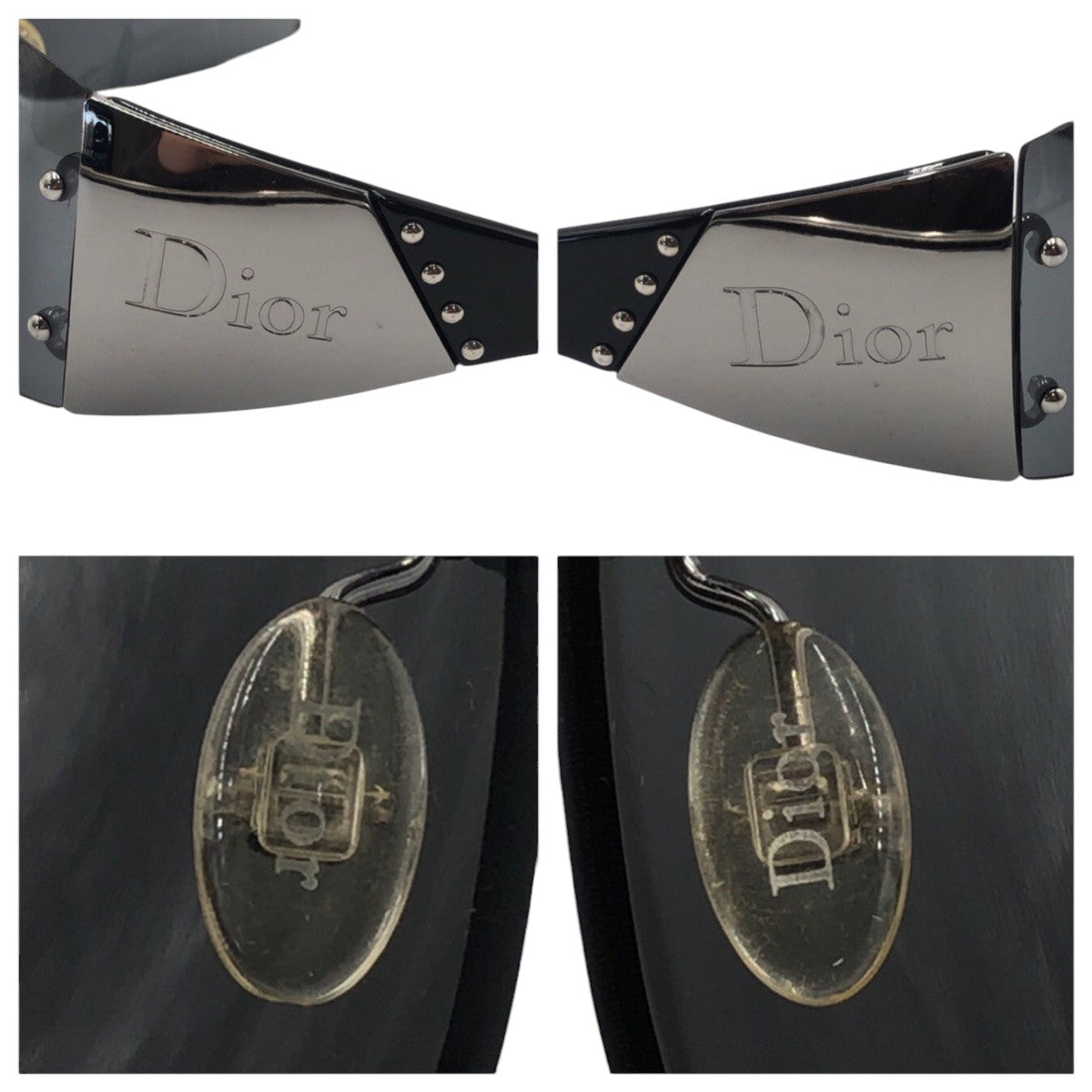 Dior ディオール ブラック シルバー プラスチック DIORIT 2 PEBP8 110 サングラス フォックス  レディース
