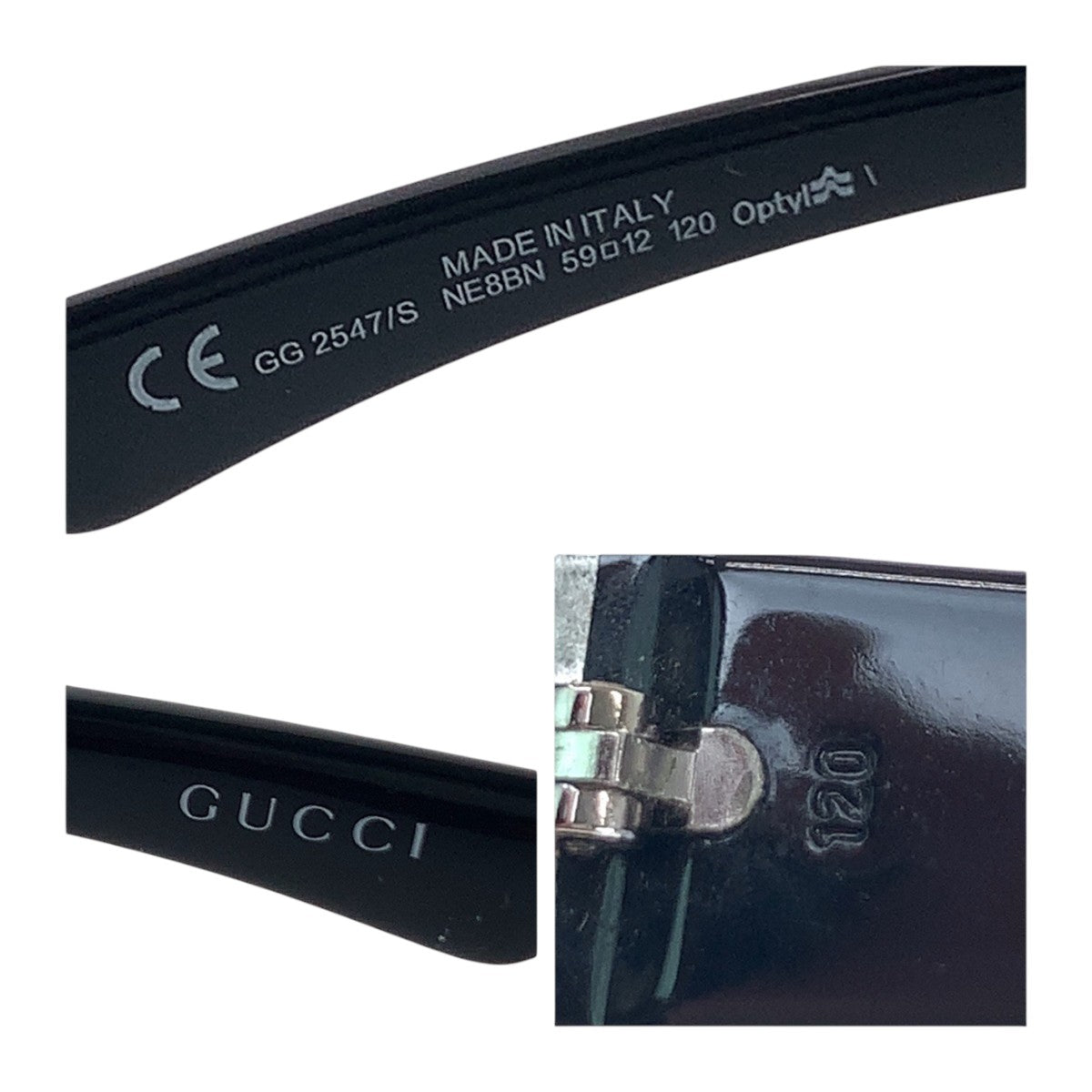 14123
GUCCI グッチ GG柄 ブラック シルバー金具 プラスチック GG 2547/S NE8BN 59◻︎12 120 サングラス スクエア  メンズ