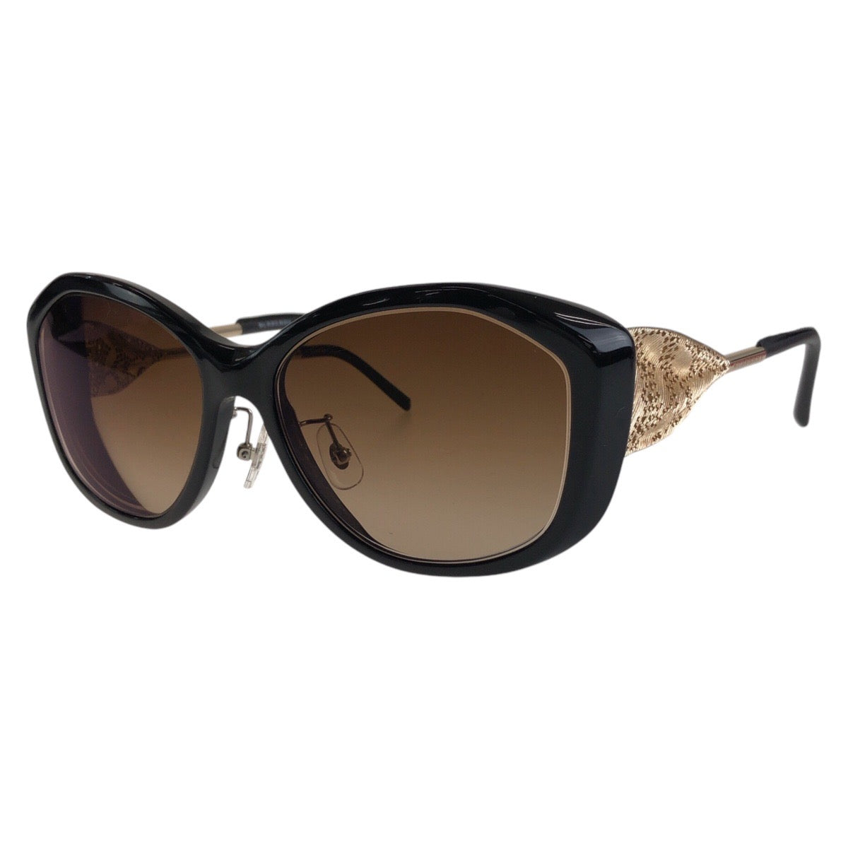13573
BURBERRY バーバリー ブラック 黒 ゴールド金具 プラスチック B 4208-O-F 3001/8G 5716 135 サングラス 男女兼用 ウェリントン  レディース