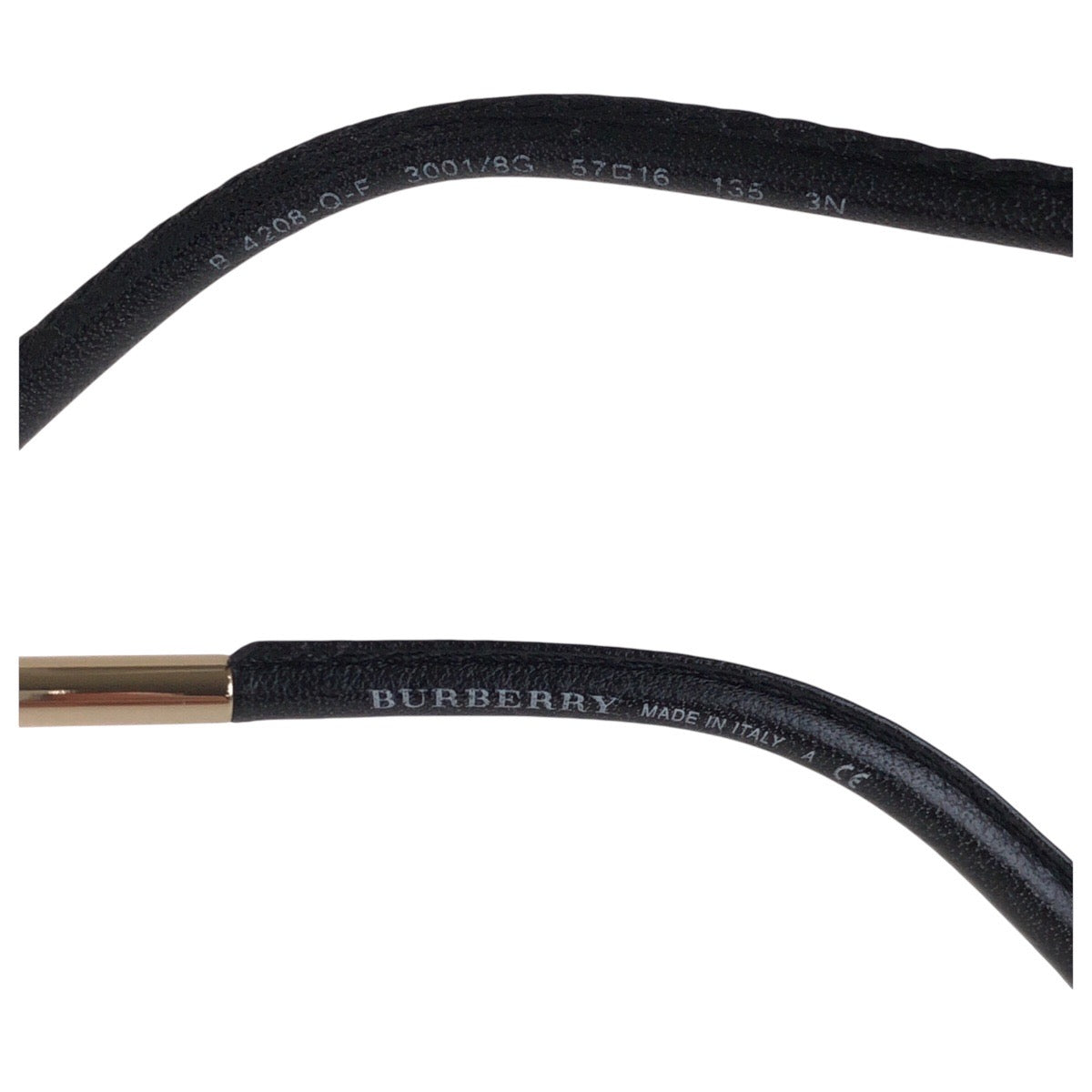 13573
BURBERRY バーバリー ブラック 黒 ゴールド金具 プラスチック B 4208-O-F 3001/8G 5716 135 サングラス 男女兼用 ウェリントン  レディース