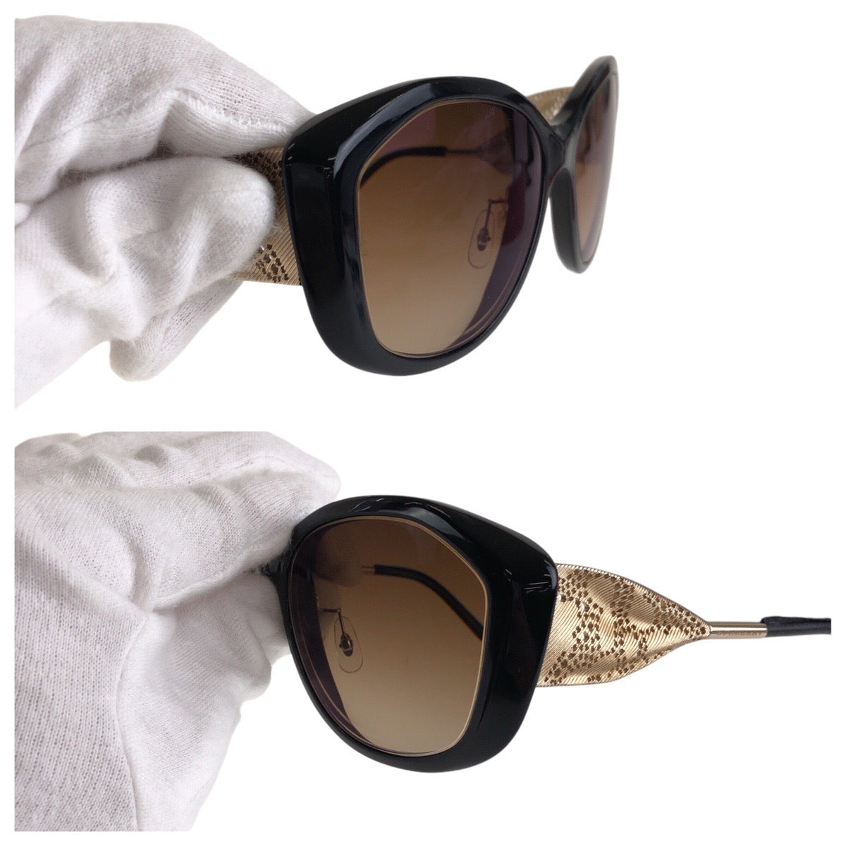 13573
BURBERRY バーバリー ブラック 黒 ゴールド金具 プラスチック B 4208-O-F 3001/8G 5716 135 サングラス 男女兼用 ウェリントン  レディース