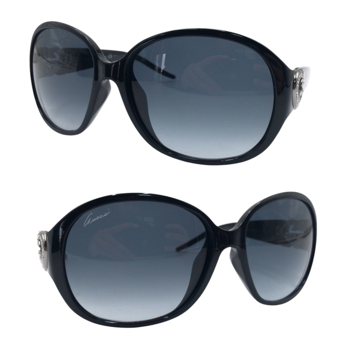 GUCCI グッチ ラインストーン ブラック 黒 プラスチック GG3530 1F/S D28JJ 61◻︎15 110 サングラス ラウンド  レディース