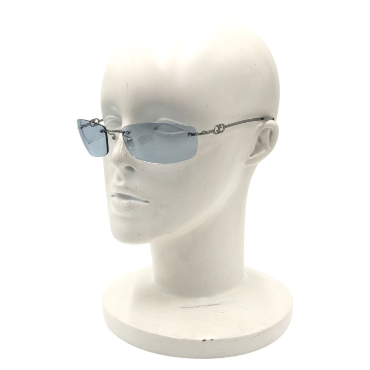 GUCCI グッチ GGロゴ ブルー シルバー メタル GG 177518 6LB 60◻︎17 125 サングラス 男女兼用 スクエア  メンズ