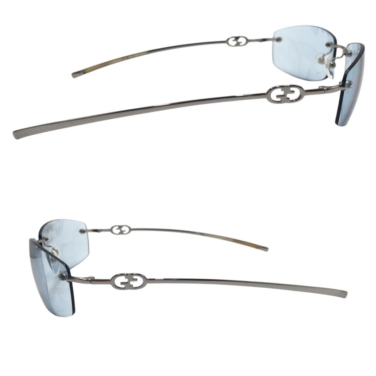 GUCCI グッチ GGロゴ ブルー シルバー メタル GG 177518 6LB 60◻︎17 125 サングラス 男女兼用 スクエア  メンズ