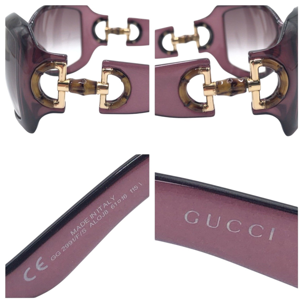 14125
GUCCI グッチ バンブー パープル  プラスチック GG 2991F/S ALOJ8 61□16 115 サングラス バタフライ  レディース