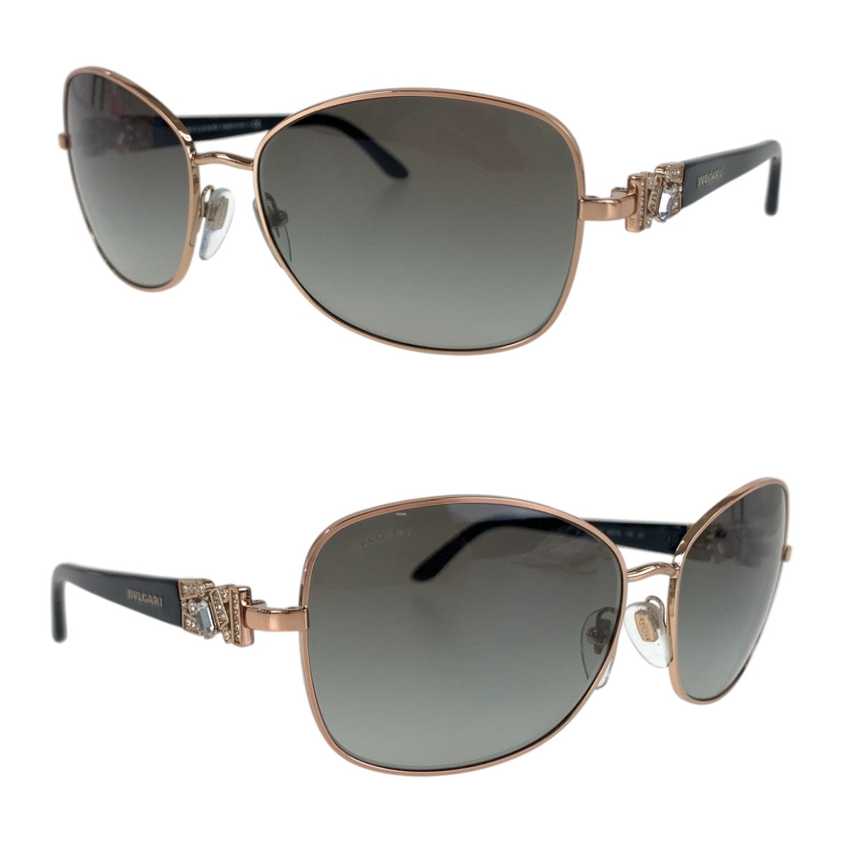 14126
BVLGARI ブルガリ ラインストーン ブラック ブロンズ プラスチック / メタル 6066-B 376/11 60◻︎16 135 2N サングラス 男女兼用 ウェリントン  レディース A7