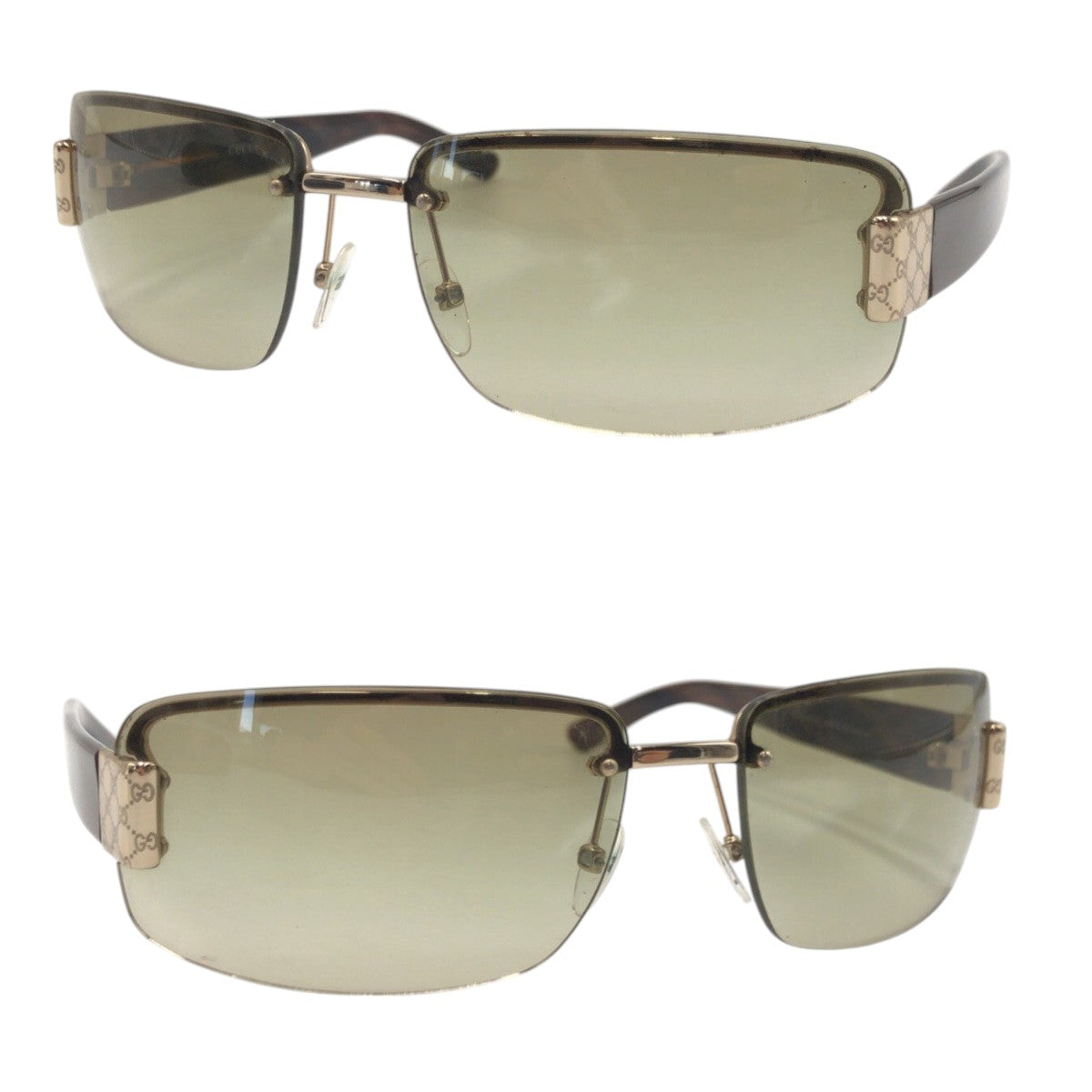 GUCCI グッチ GG柄 グリーン ゴールド プラスチック GG1797/S Na5 61◻︎15 135 サングラス スクエア  レディース