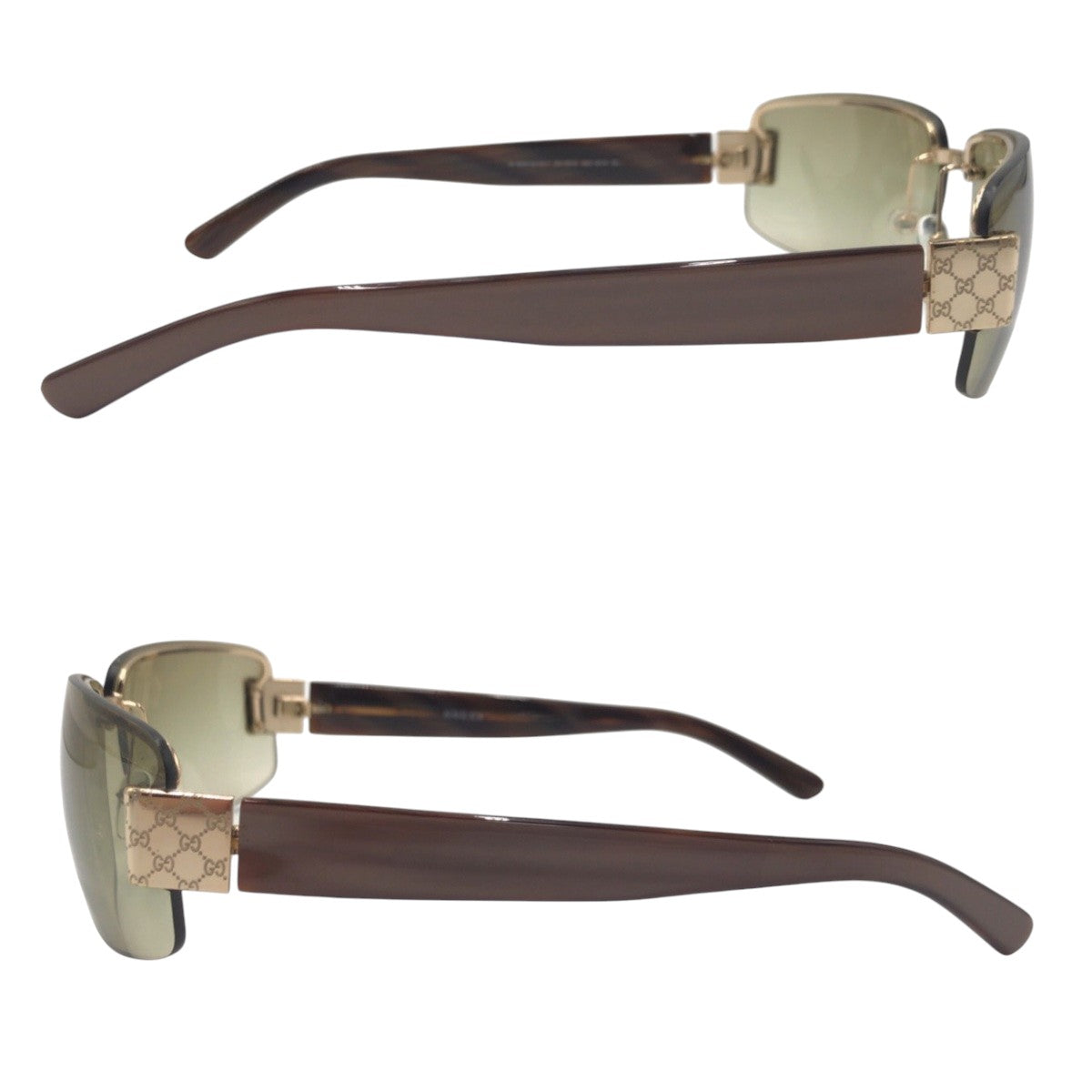 GUCCI グッチ GG柄 グリーン ゴールド プラスチック GG1797/S Na5 61◻︎15 135 サングラス スクエア  レディース