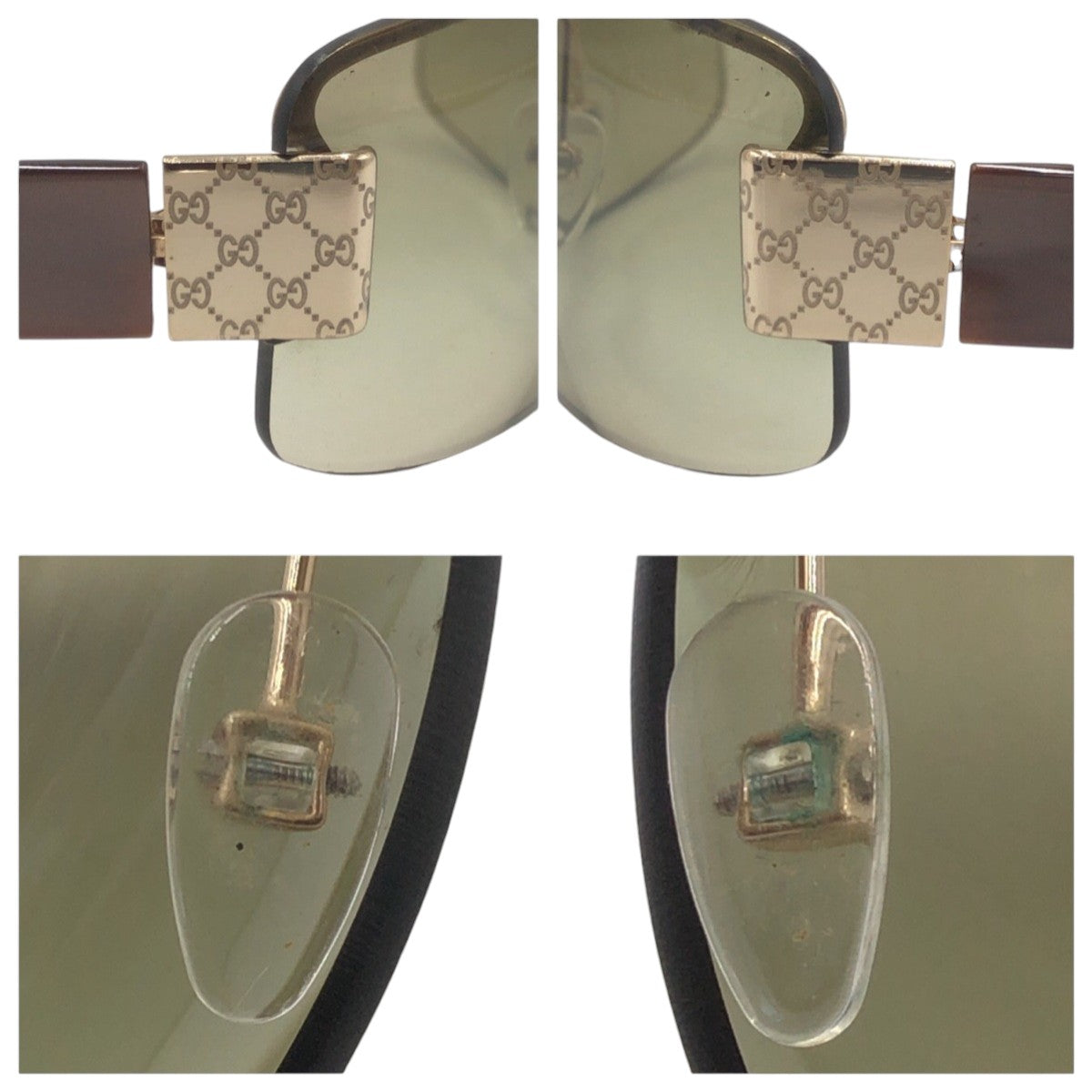 GUCCI グッチ GG柄 グリーン ゴールド プラスチック GG1797/S Na5 61◻︎15 135 サングラス スクエア  レディース