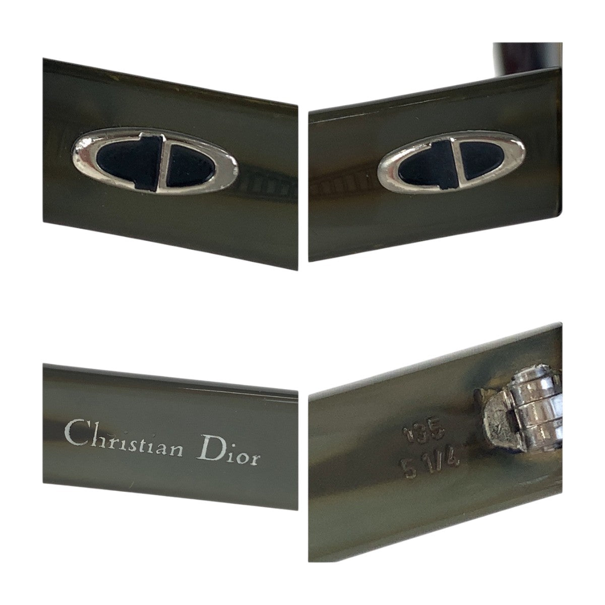 14128
Dior ディオール ヴィンテージ ダークグリーン イエロー シルバー金具 プラスチック 135 5 1/4 サングラス 男女兼用 スクエア  レディース ABP15