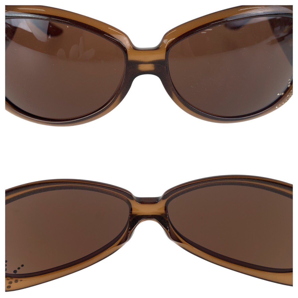 14129
Christian Dior クリスチャンディオール ヴィンテージ ラインストーン ブラウン ゴールド金具 プラスチック AUF73 60◻︎14 125 サングラス スクエア  レディース
