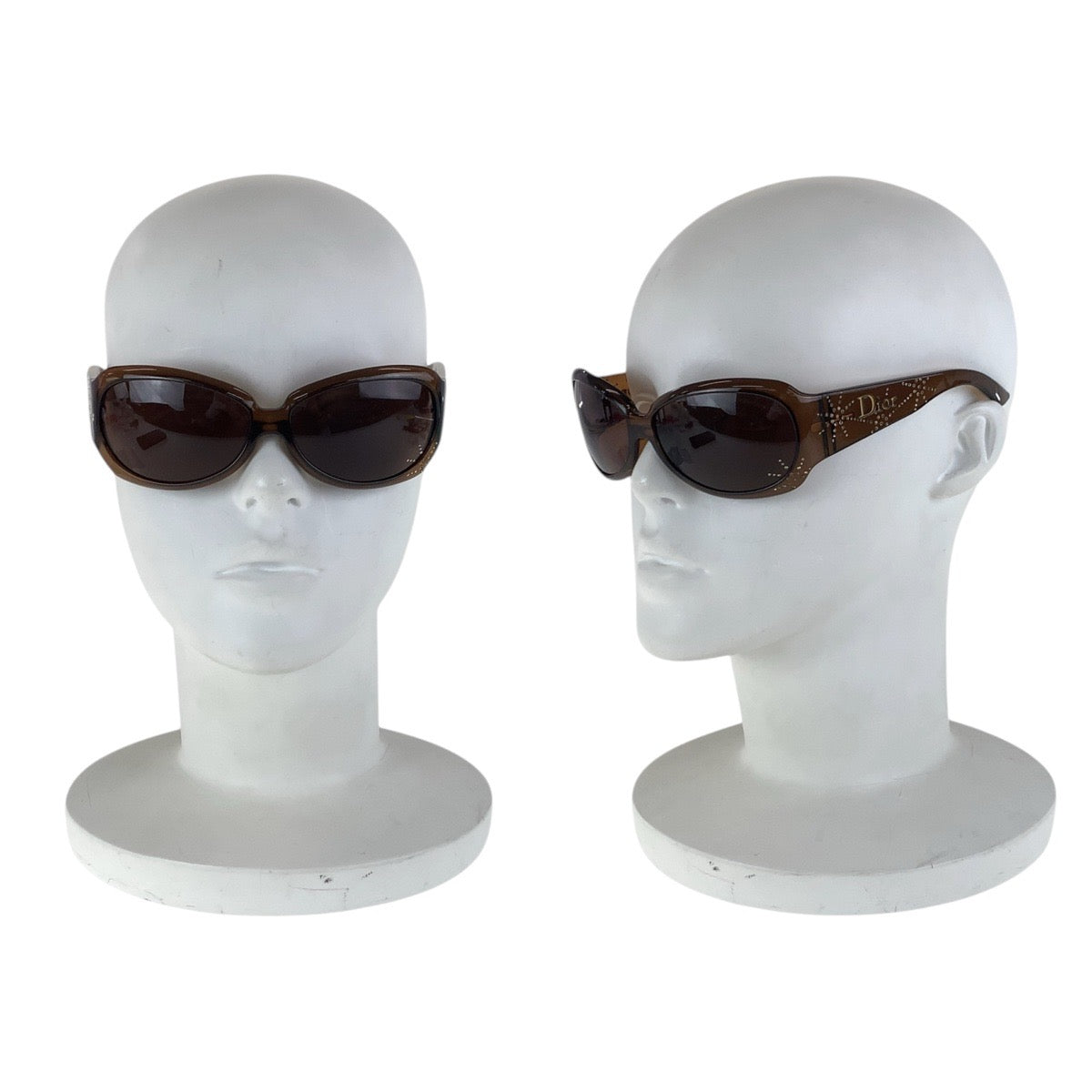 14129
Christian Dior クリスチャンディオール ヴィンテージ ラインストーン ブラウン ゴールド金具 プラスチック AUF73 60◻︎14 125 サングラス スクエア  レディース