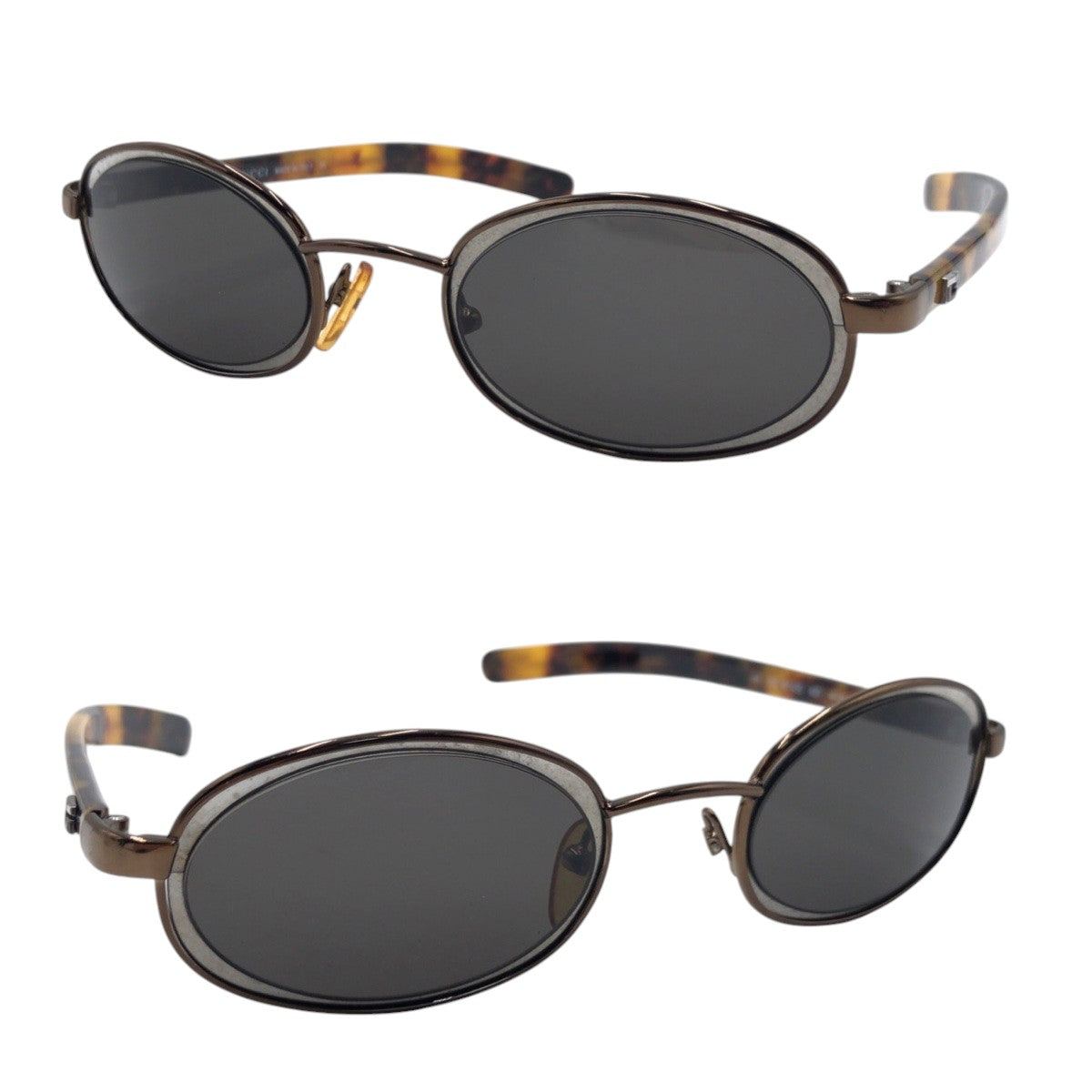 GUCCI グッチ ヴィンテージ ブラウン プラスチック 135 GG 1614/S 62D 48◻︎23 サングラス オーバル  レディース