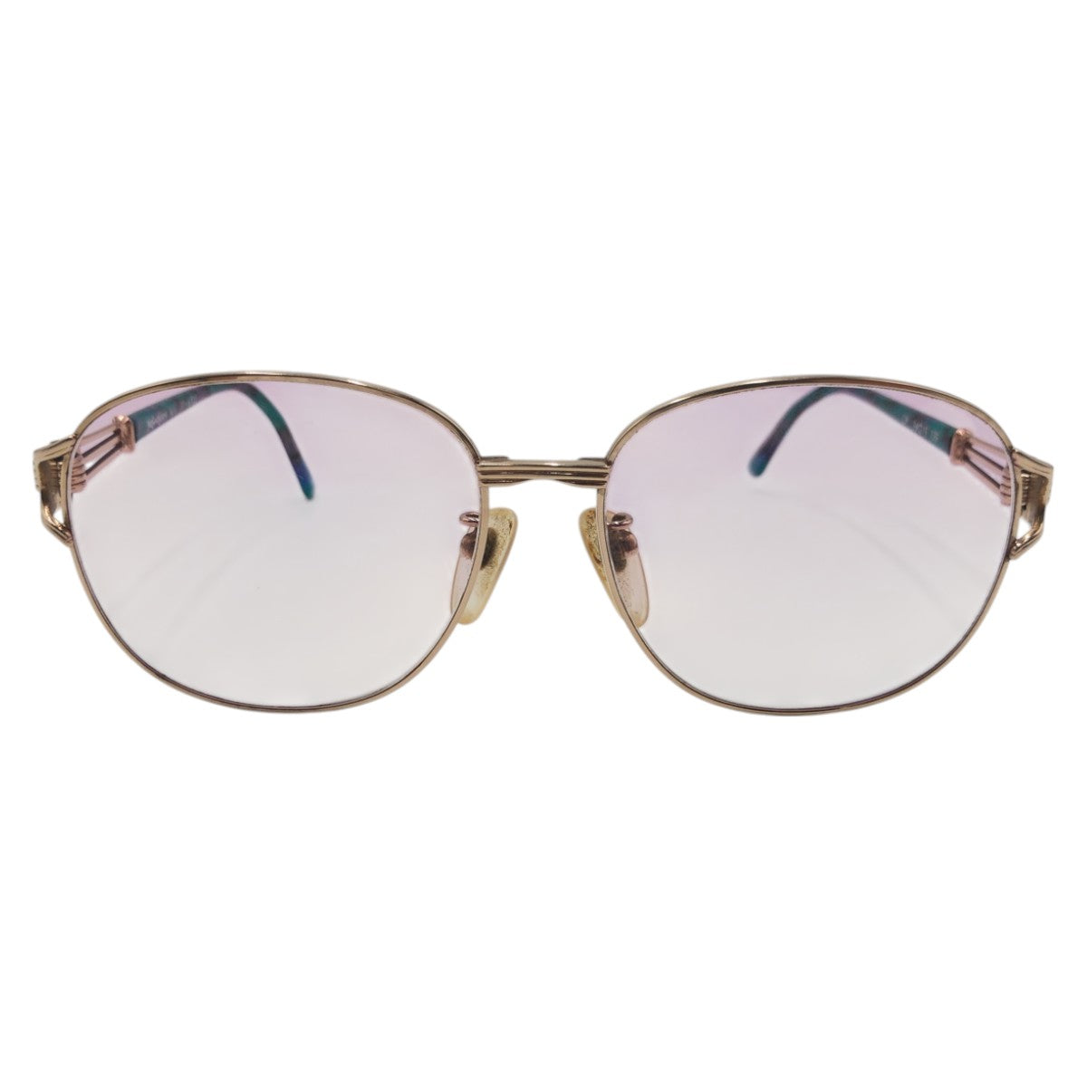 14132
YVES SAINT LAURENT イヴ サンローラン ヴィンテージ ゴールド パープル ブルー メタル CP 54◻︎15 135 30-6722 サングラス メガネフレーム バタフライ レディース AB5