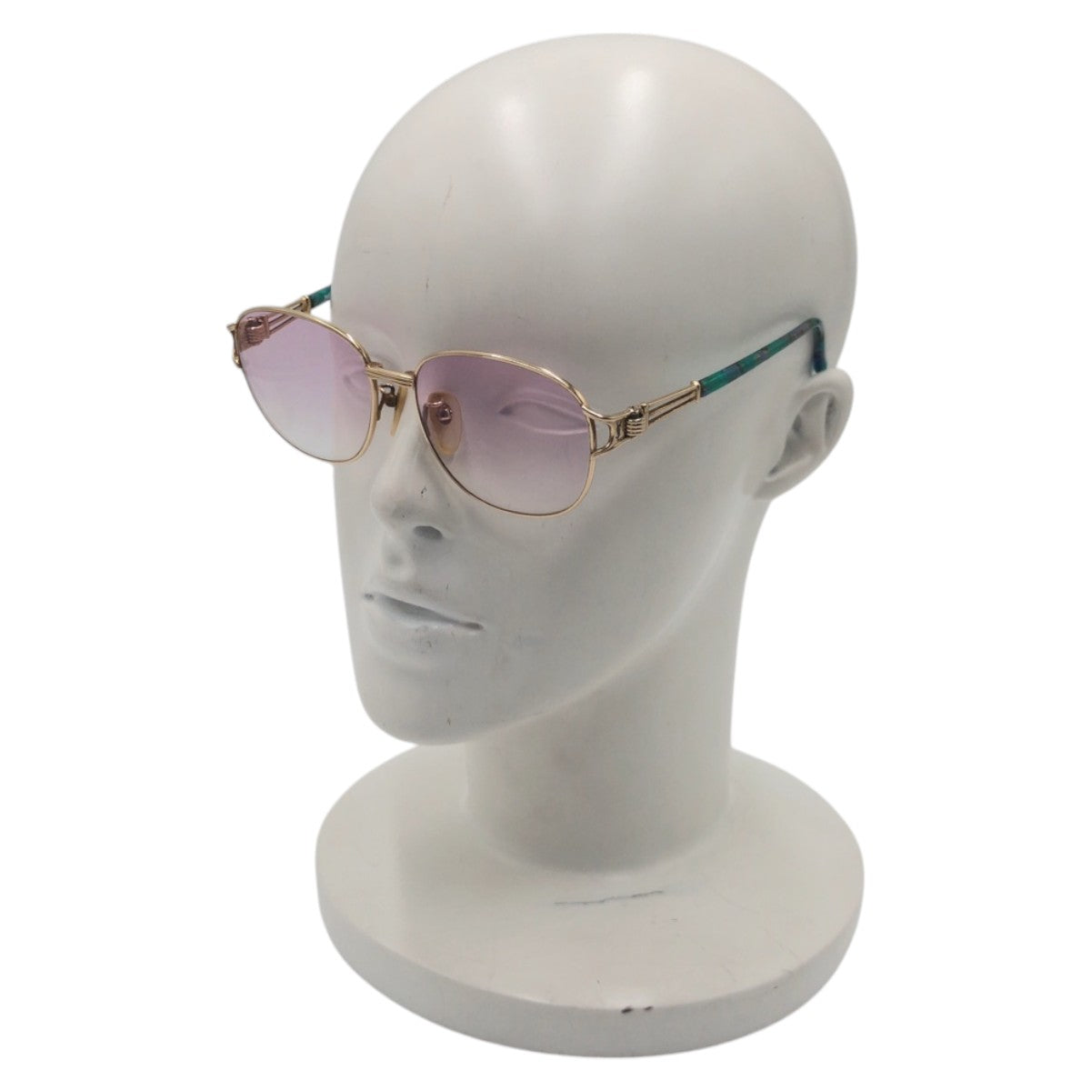 14132
YVES SAINT LAURENT イヴ サンローラン ヴィンテージ ゴールド パープル ブルー メタル CP 54◻︎15 135 30-6722 サングラス メガネフレーム バタフライ レディース AB5