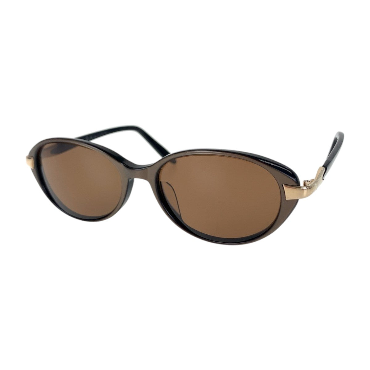 14133
CELINE セリーヌ ヴィンテージ ブラウン ゴールド金具 プラスチック CLF-0054 53◻︎13-135 サングラス 男女兼用 オーバル  レディース