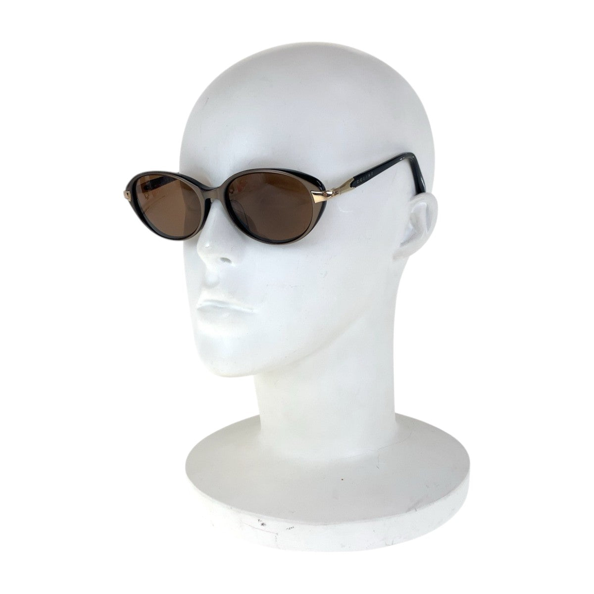 14133
CELINE セリーヌ ヴィンテージ ブラウン ゴールド金具 プラスチック CLF-0054 53◻︎13-135 サングラス 男女兼用 オーバル  レディース