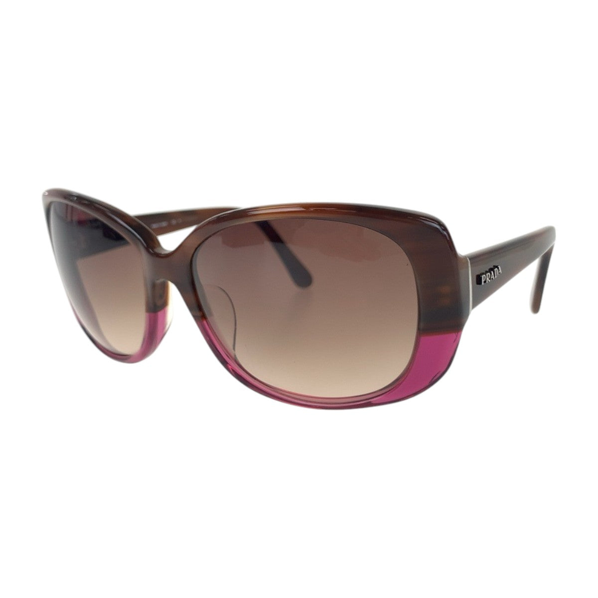 14134
PRADA プラダ ブラウン パープル シルバー金具 プラスチック OPR 200S 59◻︎17 ZY06S1 130 サングラス 男女兼用 ウェリントン  レディース