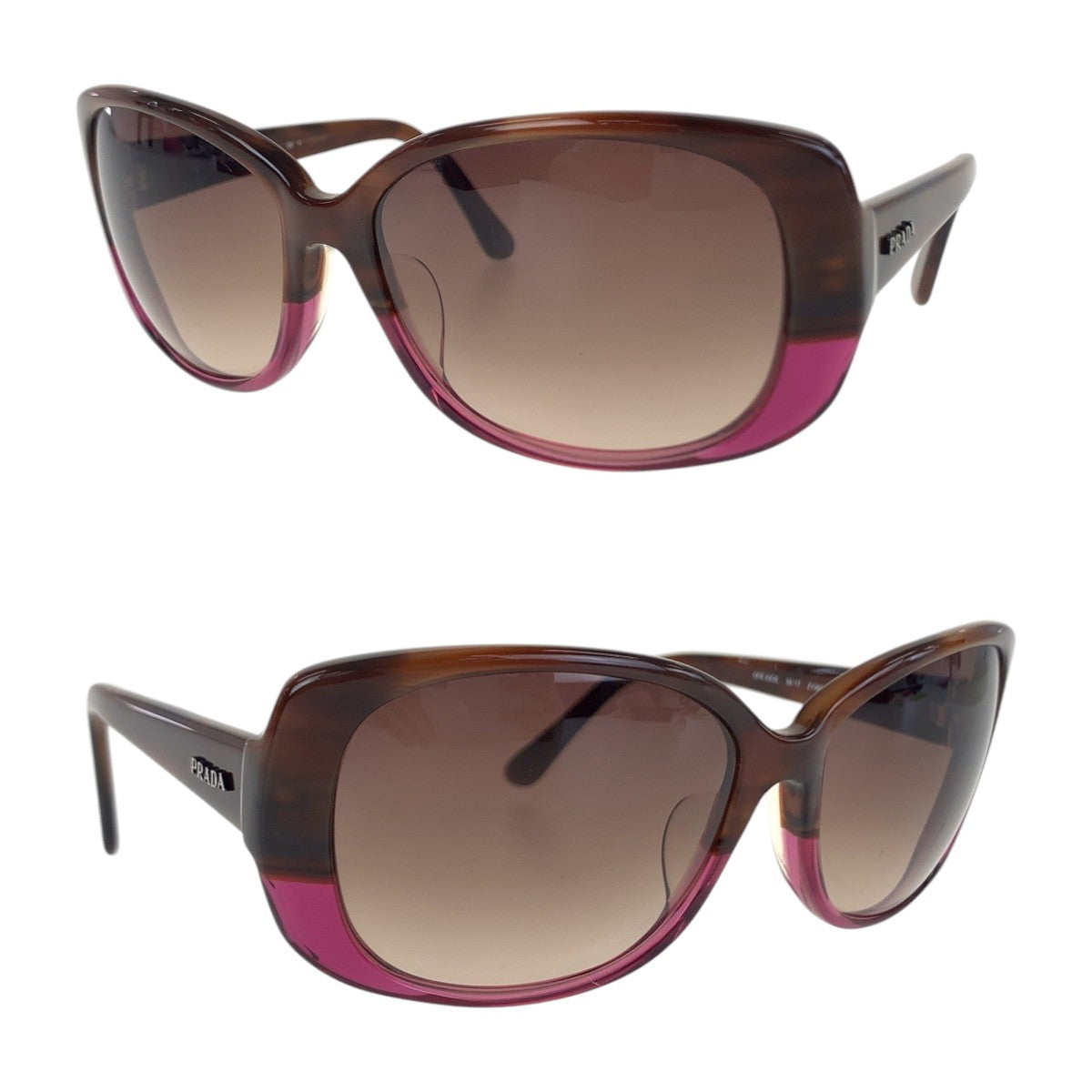 14134
PRADA プラダ ブラウン パープル シルバー金具 プラスチック OPR 200S 59◻︎17 ZY06S1 130 サングラス 男女兼用 ウェリントン  レディース