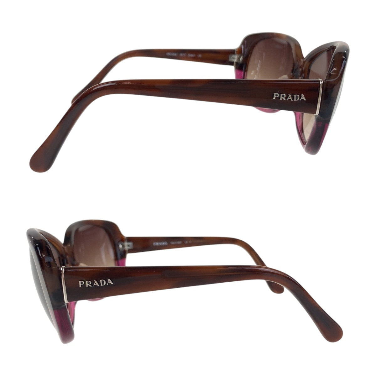 14134
PRADA プラダ ブラウン パープル シルバー金具 プラスチック OPR 200S 59◻︎17 ZY06S1 130 サングラス 男女兼用 ウェリントン  レディース